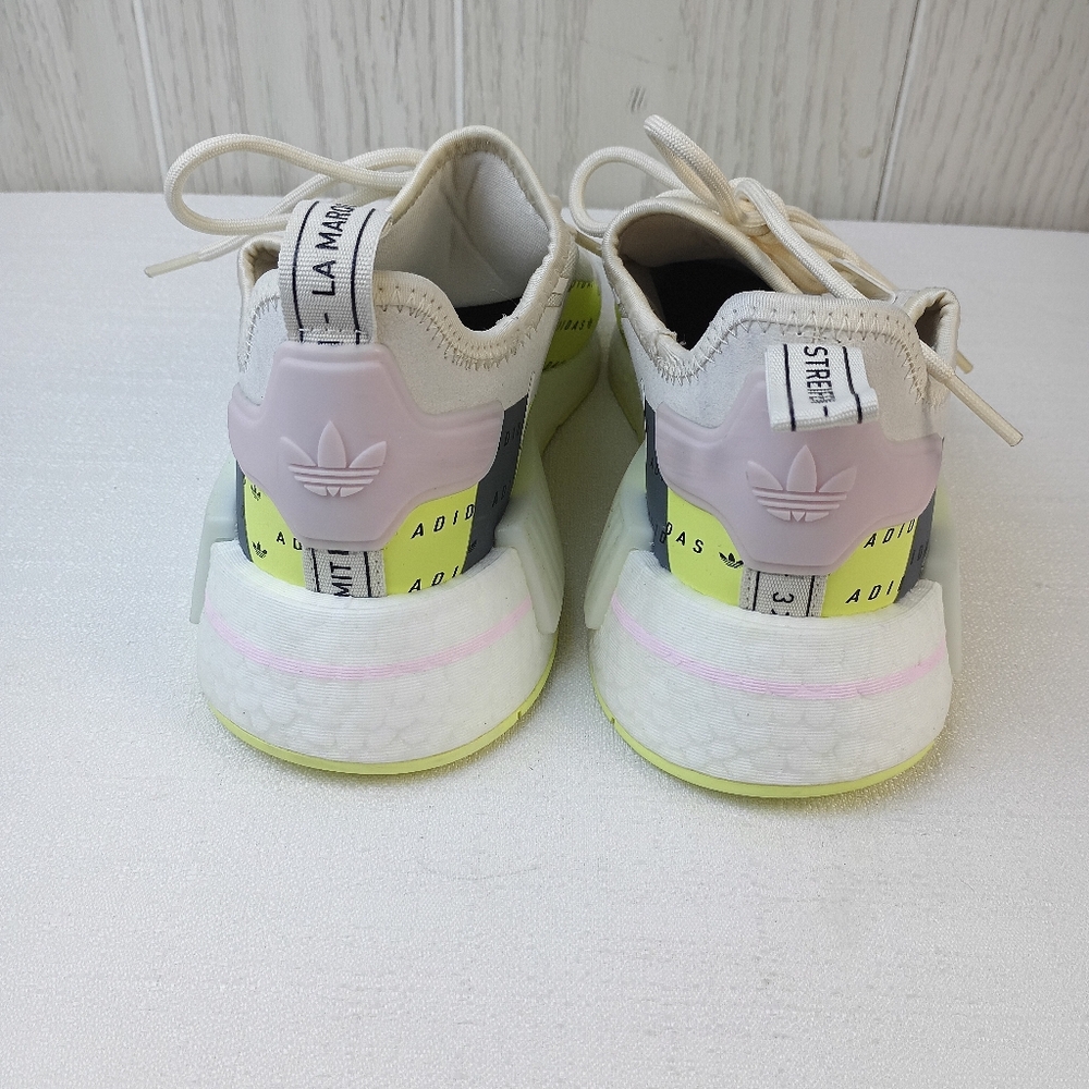 Adidas NMD R1 wonder white Pulse Yellow Pink sz 6 sneakers shoes low tops. - Picture 4 of 13